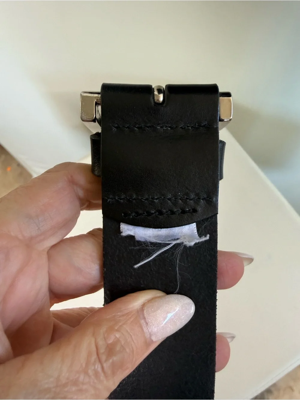 Black Leather Grommet Belt with Silver Hardware
